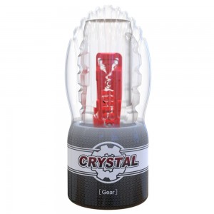 Crystal Gear硬密內壁透明水晶飛機杯(黑色)自慰杯