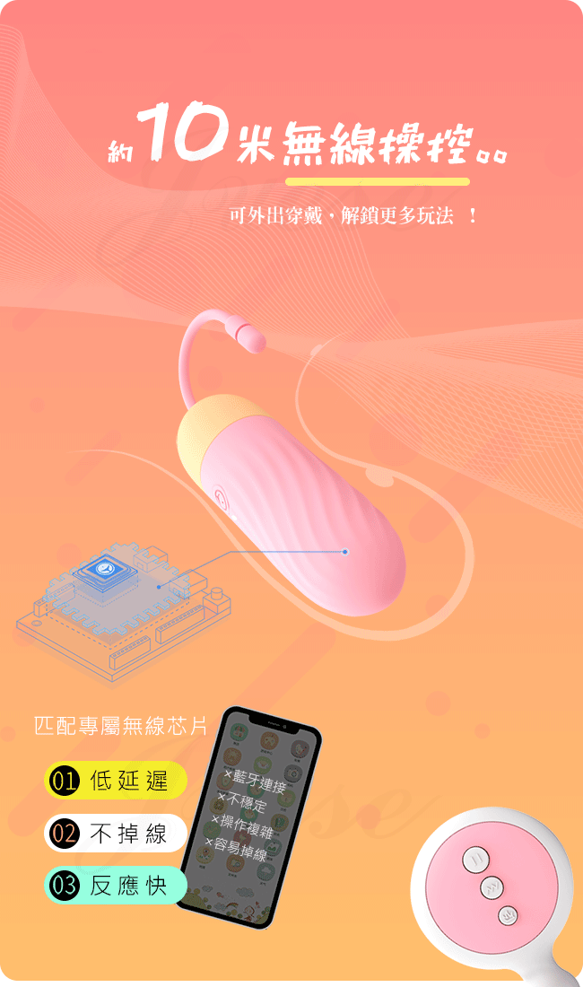 香港久興-羞羞噠 10段變頻無線遙控矽膠高潮震震蛋-紫