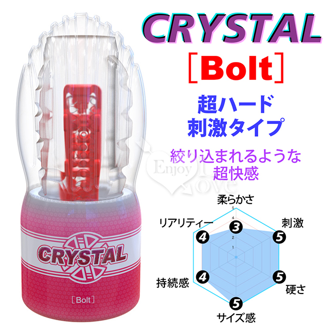 日本NPG．Crystal Bolt 透明水晶螺栓型 2層硬密內壁構造飛機自慰杯