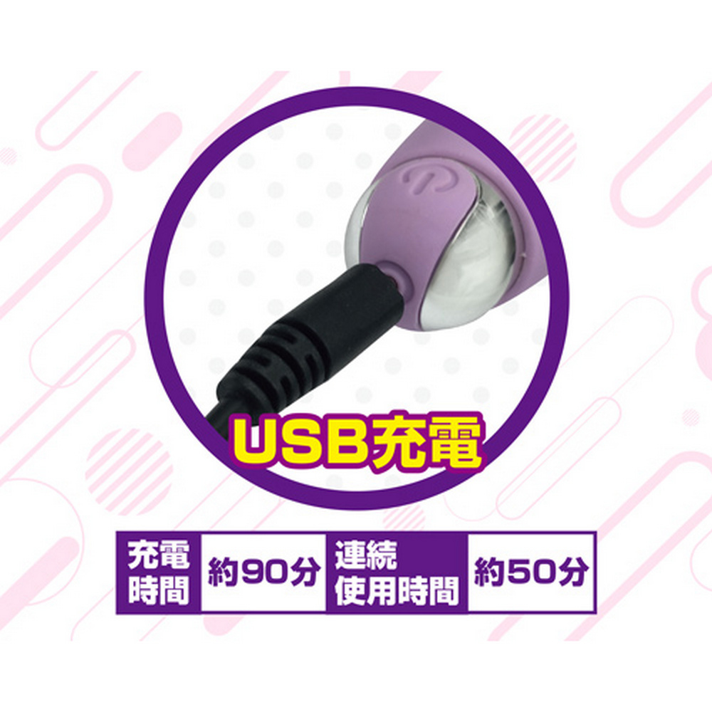 日本A-one 12頻震動USB充電電動按摩棒(紫色)