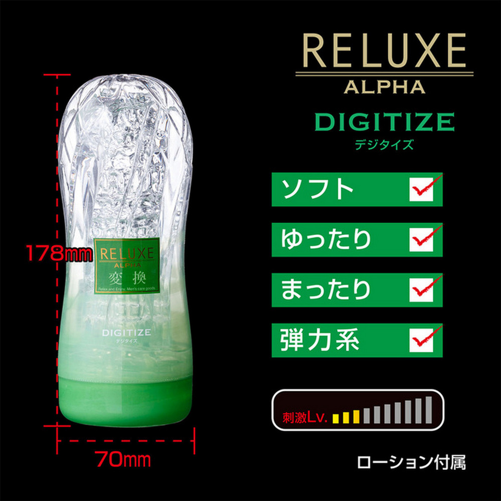日本RELUXE透明高潮飛機杯ALPHA DIGITIZE變換柔軟型透明高潮飛機杯(綠色)