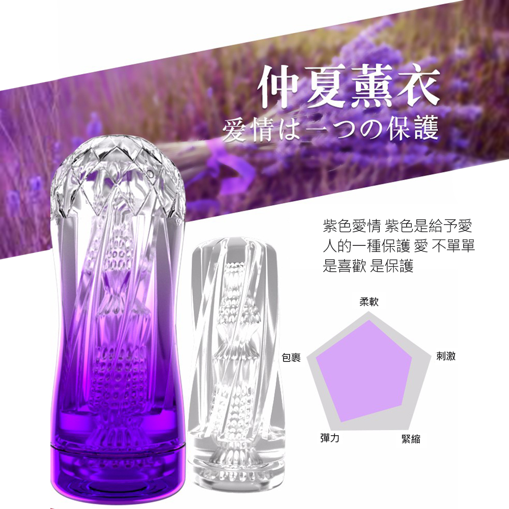 氣壓夾吸透明飛機杯 仲夏薰衣(紫色)