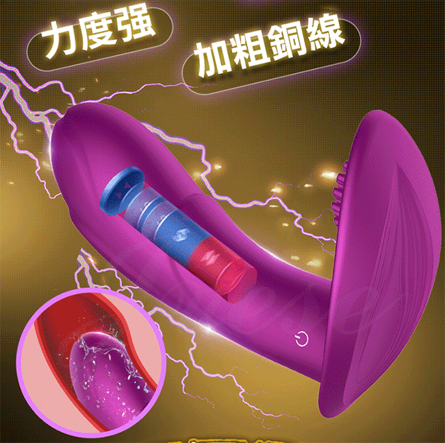 啪啪 智能加溫 7段變頻遙控穿戴按摩棒-紫(陰蒂+G點)