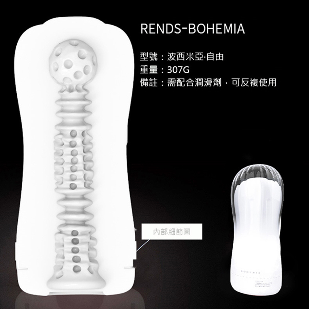 RENDS波西米亞肉厚夾吸款(透明-自由Pro)鍛鍊透明飛機杯